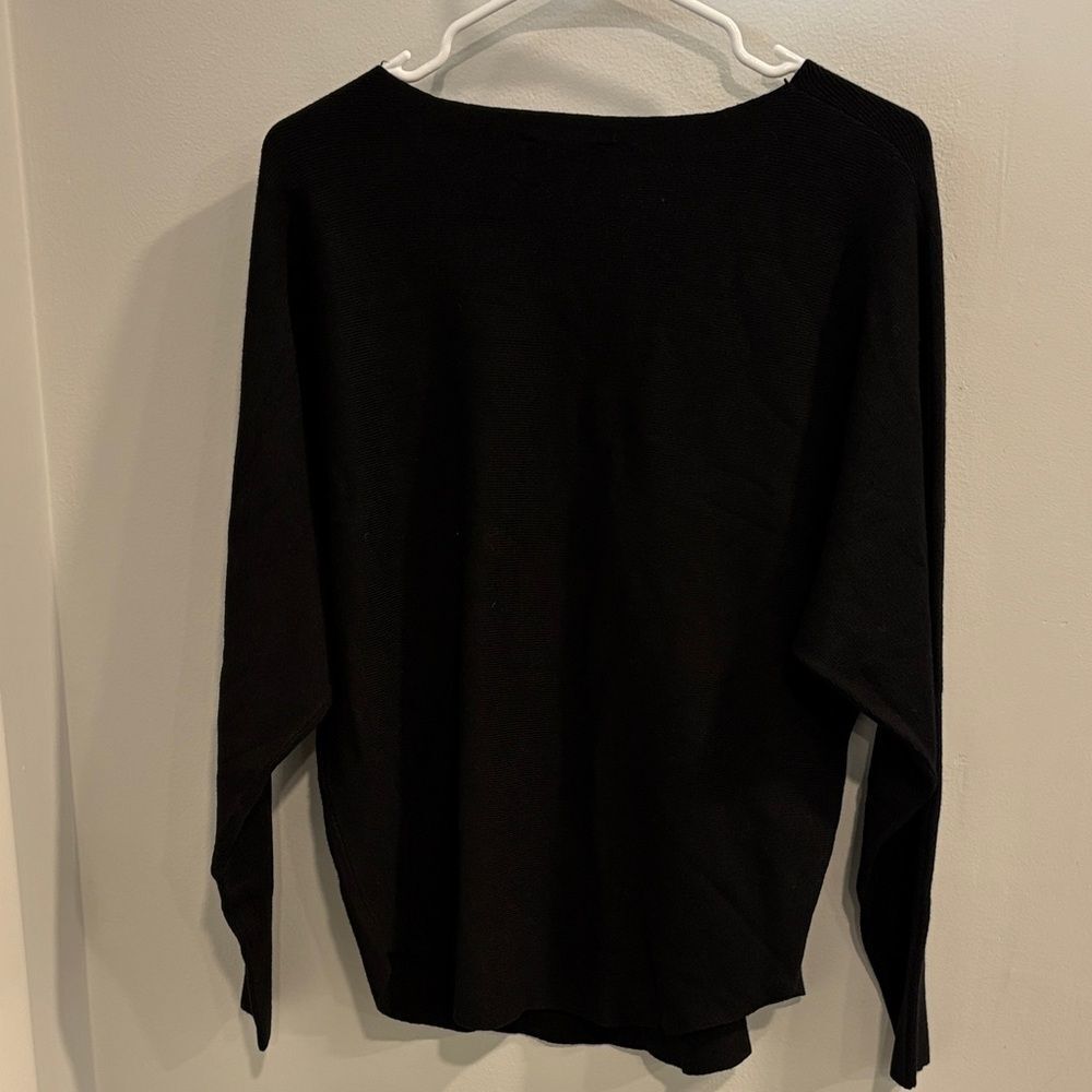 Milano Black Long Sleeve Sweater with Beautiful Detailed Silver Inlay Accents - Picture 6 of 10